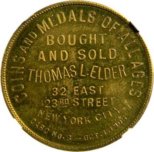 1906年 エルダー・マンスリー デロリー4 真鍮 NGC MS 65 PL トップポップ (19-20)|WORLD RESOURCE【QUEEN店】