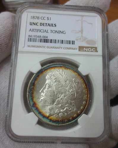 1878-CC モルガン・ダラー NGC UNC 詳細?? (CH-BU) レインボー・トーニング外縁