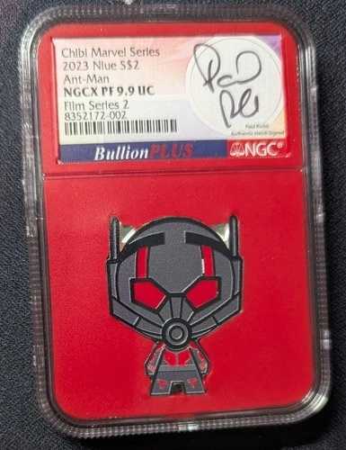 Bullion Plus ポール・ラッド オート 2023 アントマン 1オンス .999 シルバー チビ NGCX PF 9.9 UC