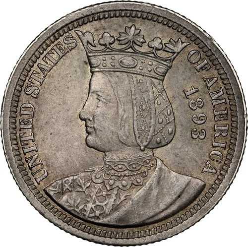1893年 25セント銀貨 記念 未使用 イザベラ クォーター NGC MS 62