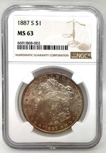 モルガン銀貨 1887 S NGC MS 63 未流通 90%銀 1ドル硬貨｜WORLD RESOURCE【QUEEN店】