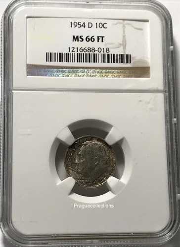 1954年 Dダイム NGC MS66FT