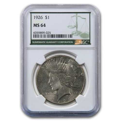 1926年ピースダラー MS-64 NGC（グリーンラベル）