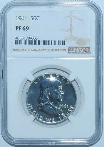 1961年 NGC PR69 プルーフストライク フランクリン ハーフダラー