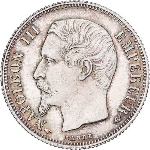 [#138145] フランス、ナポレオン3世、1フラン、1858年、パリ、銀貨、MS、ガドゥリー:460