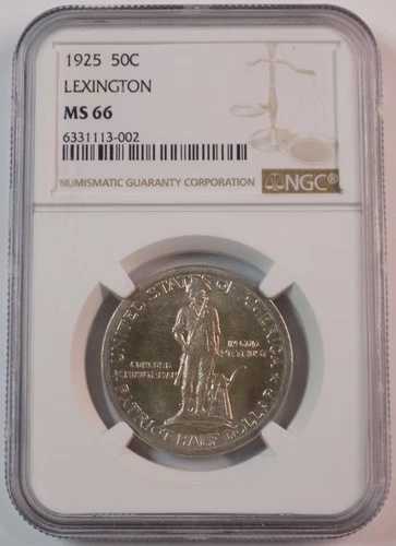 1925年 50セント レキシントン記念ハーフドル NGC MS 66