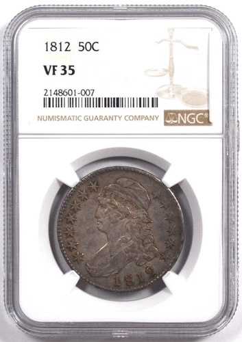 1812年 キャップドバスト ハーフドル 50セント NGC VF 35