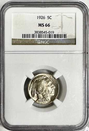 1926年 バッファローニッケル NGC MS66