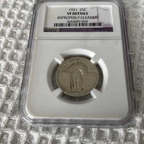 1921年 スタンディングリバティクォーター VF 詳細グレード NGC - クリーニング済み