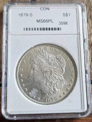 1879-S モルガン銀貨 CDN MS66PL 美しい光沢とシャープなディテール