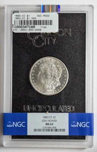 1883年CCモルガン銀貨GSAホードNGC MS63