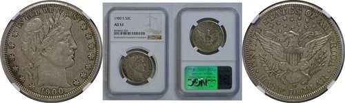 1900-S バーバー ハーフダラー NGC AU-53｜WORLD RESOURCE【QUEEN店】