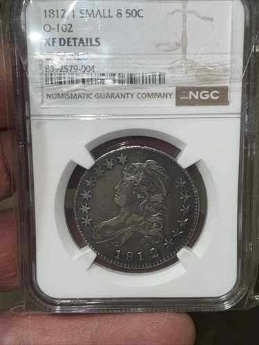 NGC XF 詳細 1812/1 スモール 8 O-102 キャップド バスト シルバー ハーフ ドル コイン - OCT778