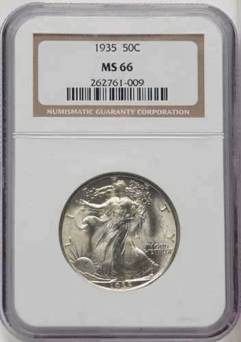 1935年 リバティウォーキング ハーフダラー NGC MS66