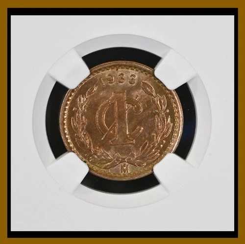 TOP POP、メキシコ 1センタボコイン、1933年 MO NGC MS 66 RB