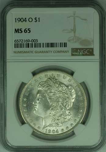 1904-O モルガン銀貨 $1 NGC MS-65 (46)