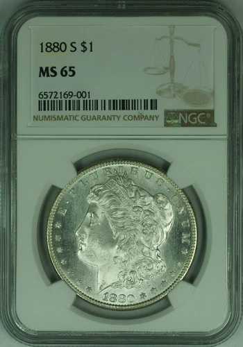 1880-S モルガン銀貨 $1 NGC MS-65 (46)