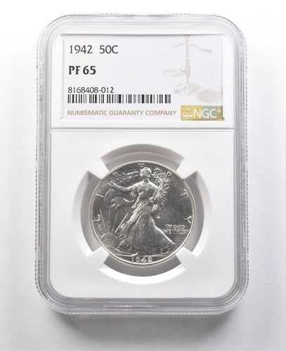 1942年ウォーキング・リバティ・ハーフダラー PF65 NGC *8923