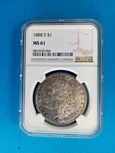 1888-S モルガン・ダラー NGC MS 61 認定シルバーダラー