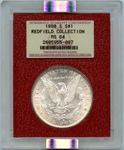 1880年代-S シルバー モルガン ダラー レッドフィールド ホード $1 NGC MS64