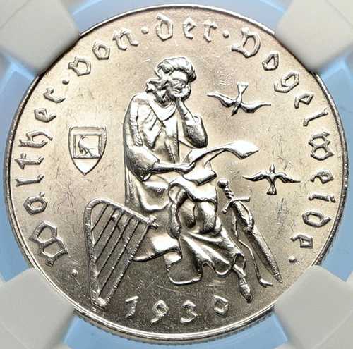 1930年 オーストリア サヴォイ公オイゲン イーグル オールド シルバー 2シリング コイン NGC i98396