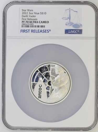 スターウォーズ ダースベイダー 3オンス ミント 2000年！ ニュージーランド S$10 2022 .999 シルバー NGC PF70
