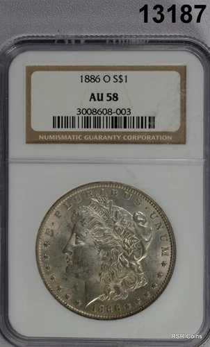 1886年 O・モーガン銀貨 NGC認定 AU58 使用感あり - 良好！ #13187