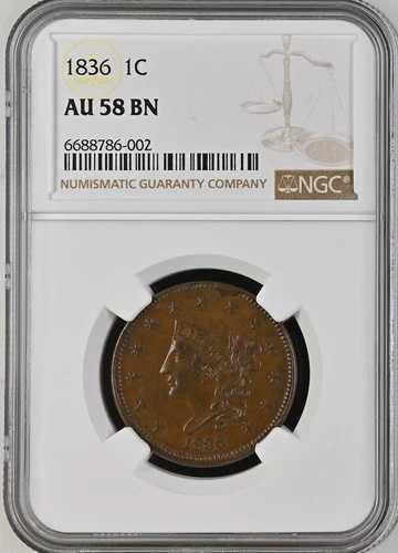 1836年 ラージセントNGC AU-58-|WORLD RESOURCE【QUEEN店】