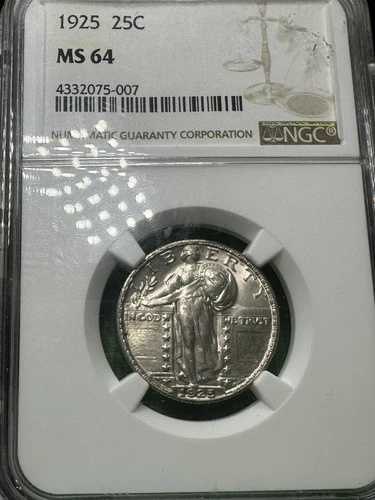1925年 スタンディング・リバティ・クォーター NGC MS64 ほぼF H|WORLD RESOURCE【QUEEN店】