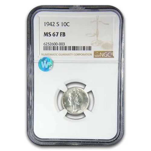 1942-S マーキュリーダイム MS-67 NGC (FB)|WORLD RESOURCE【QUEEN店】