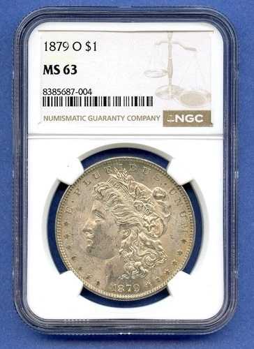 1879 O NGC MS63 モルガン銀貨 1ドル 米国造幣局発行 希少キー日付 1879-O MS-63