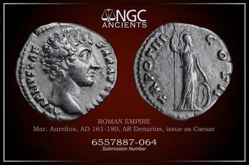 マルクス アウレリウス カエサル NGC VF 古代ローマ コイン AD 161-180 AR デナリウス A1257|WORLD RESOURCE【QUEEN店】