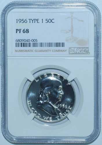 1956年 NGC PR68 FS-901 T1 タイプ1 プルーフストライク フランクリン ハーフダラー 118,800円