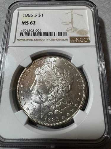 1885 S モーガン シルバー ドル $1 NGC ミント ステート 62 *ブラストホワイト*|WORLD RESOURCE【QUEEN店】