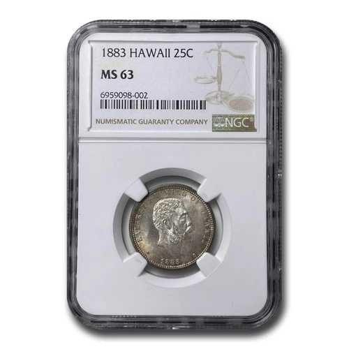 1883年ハワイクォーター金貨 MS-63 NGC