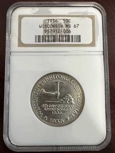 1936年ウィスコンシンハーフダラーNGC MS67ブリリアントジェム記念|WORLD RESOURCE【QUEEN店】