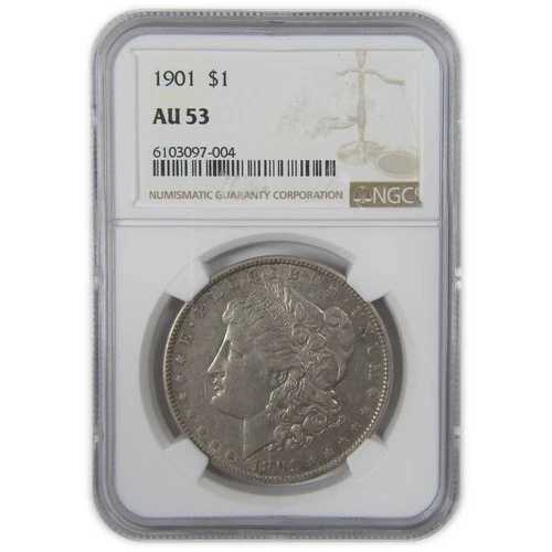 1901年 モルガン・ダラー AU 53 NGC シルバー 1ドルコイン コレクターズアイテム SKU:I23608