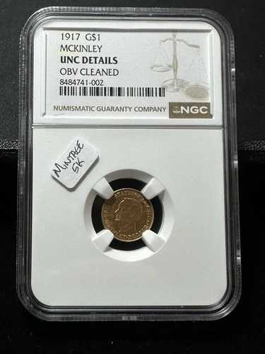 1917 G$1 マッキンリー NGC UNC 詳細 表面クリーニング済み