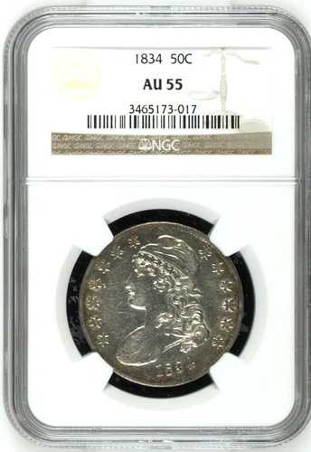 1834年 50セント NGC AU 55 キャップドバストハーフダラー|WORLD RESOURCE【QUEEN店】