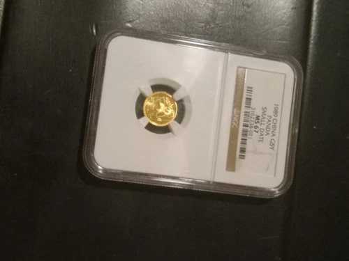 1989年 中国 1/20オンス 金貨 パンダ 5元 NGC MS-69 スモールデイト