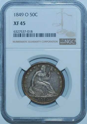1849 O NGC XF45 シーティングリバティハーフドル