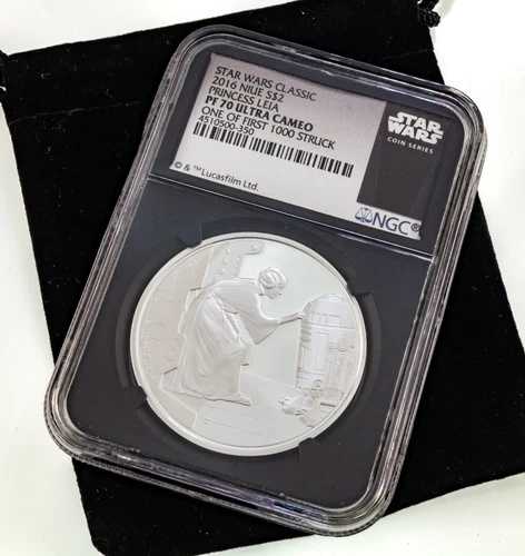 2016年 ニウエ S$2 スターウォーズ クラシック プリンセス レイア NGC PF70 ウルトラカメオ ファースト1000