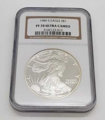 1989年- S アメリカンイーグル シルバーダラー プルーフ NGC PF 70 ウルトラカメオ