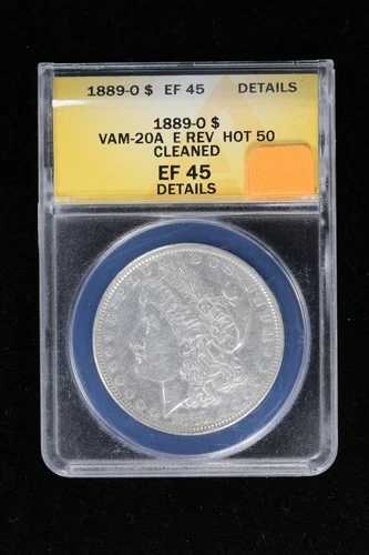1889-O モルガン・ダラー ANACS VAM-20A E Rev Hot 50 EF 45 詳細クリーニング済み 32T8