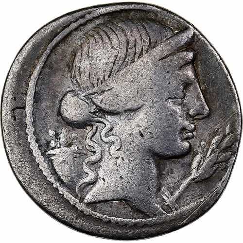[#905367] オクタヴィアヌス、デナリウス、紀元前32-29年、イタリア中部、銀貨、VF、RIC:253