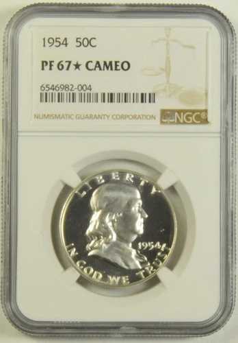 1954年 フランクリン・ハーフ NGC PF-67 スターカメオ #82-004