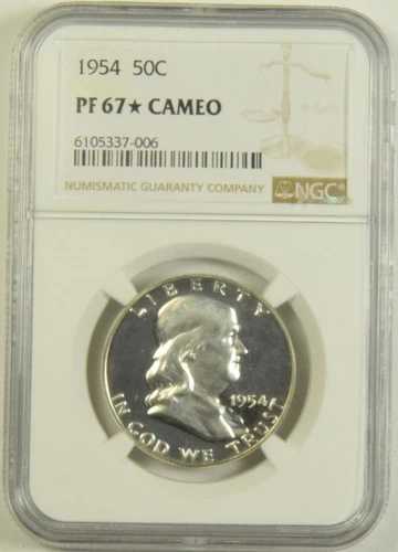 1954年 フランクリン・ハーフ NGC PF-67 スターカメオ #37-006