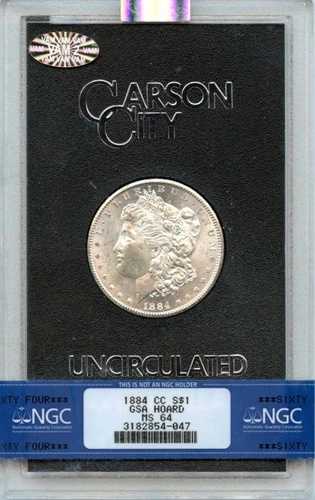1884-CC モルガン・ダラー GSA ホード S$1 NGC MS64
