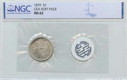1879年 モルガン・ダラー GSA ソフトパック S$1 NGC MS62