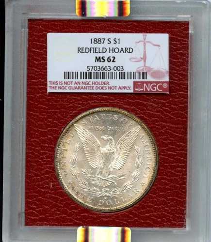 1887-S 1ドル モルガン・ダラー レッドフィールド・ホード NGC MS 62